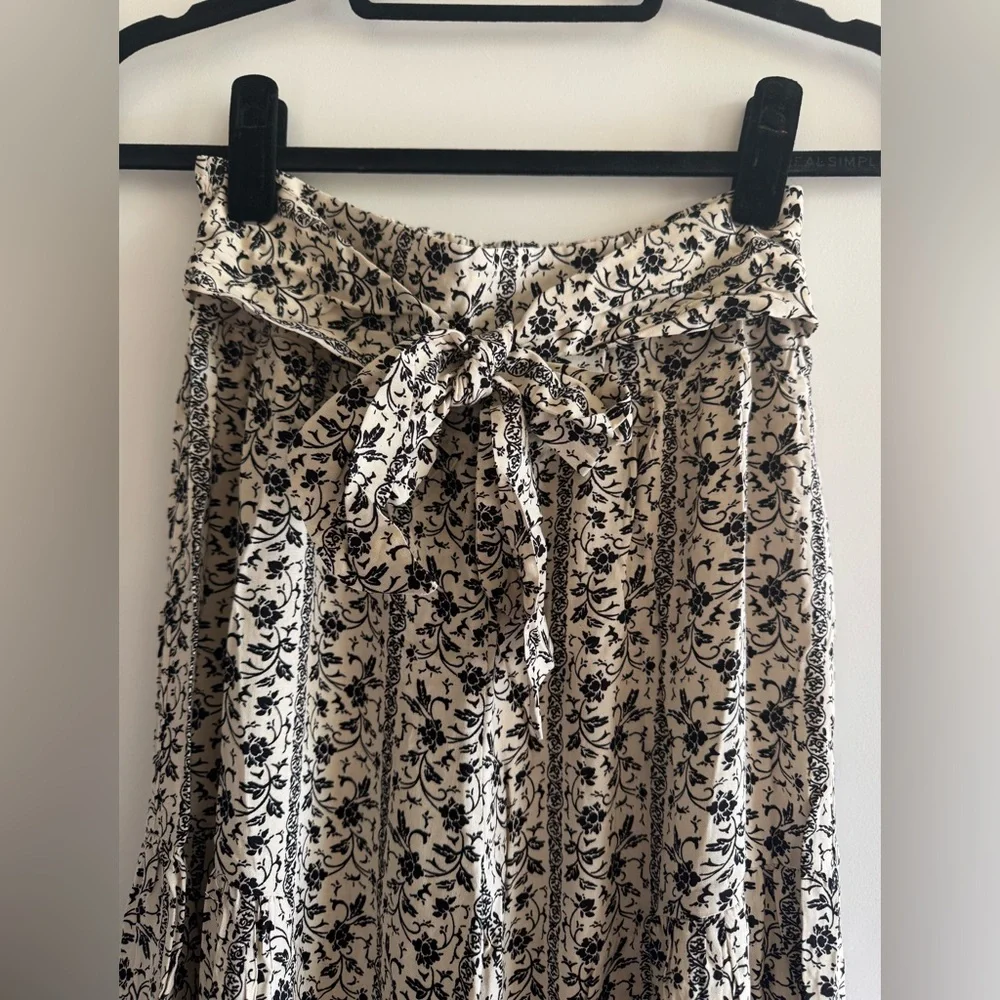 NWT Floral Wide-Leg Pants in Cream size Small - Picture 7 of 11